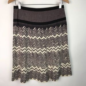 Ted Baker 100% Silk Chevron Flare Skirt 2 AJ18